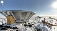 Google Streetview of the Dark Sector Lab roof. The Keck Array CMB telescope and Amundsen-Scott South Pole Station can be seen behind the BICEP2 ground shield (<i>Google</i>)